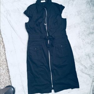 Calvin Klein Black Zipper Dress